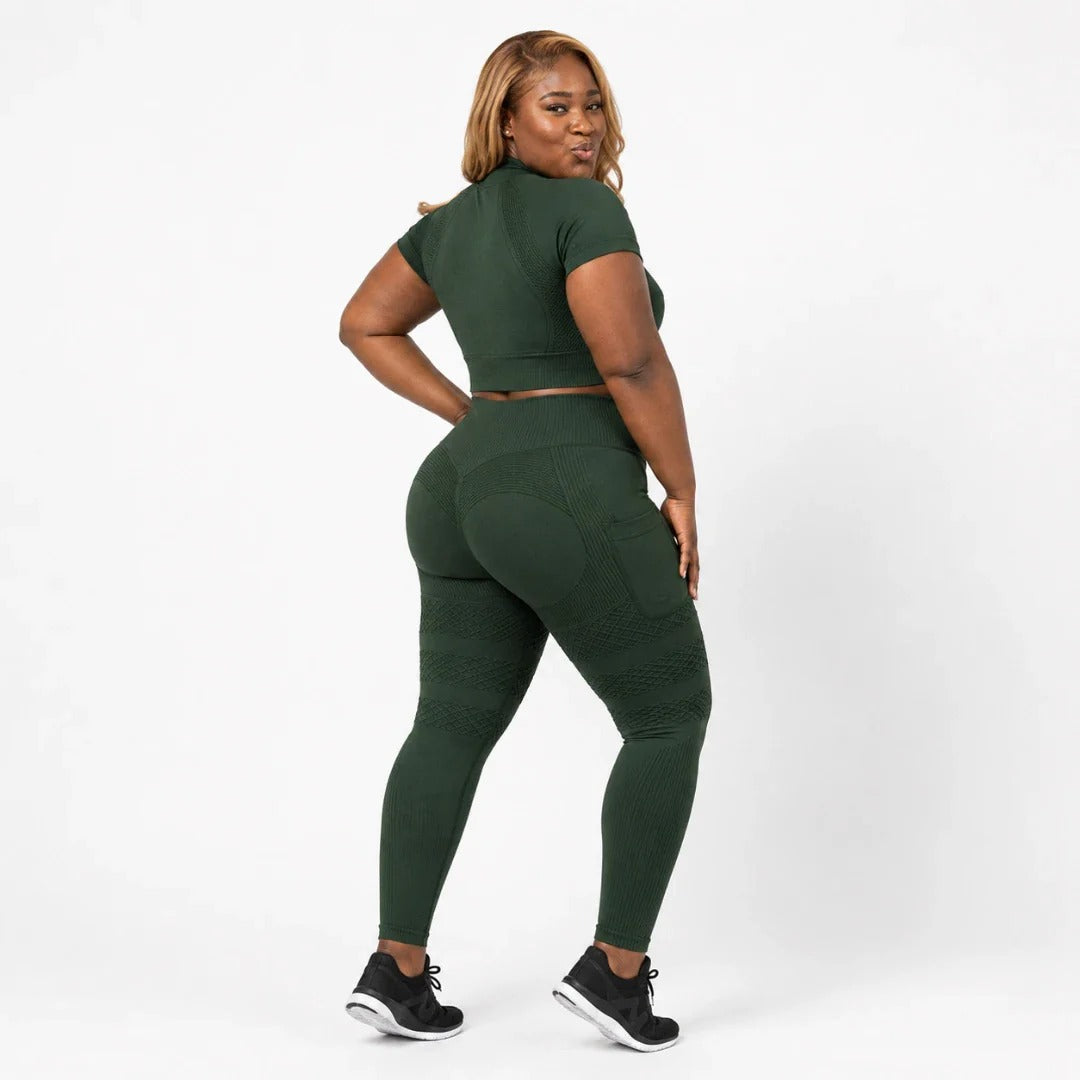Zurela 3D Compression Leggings - Green