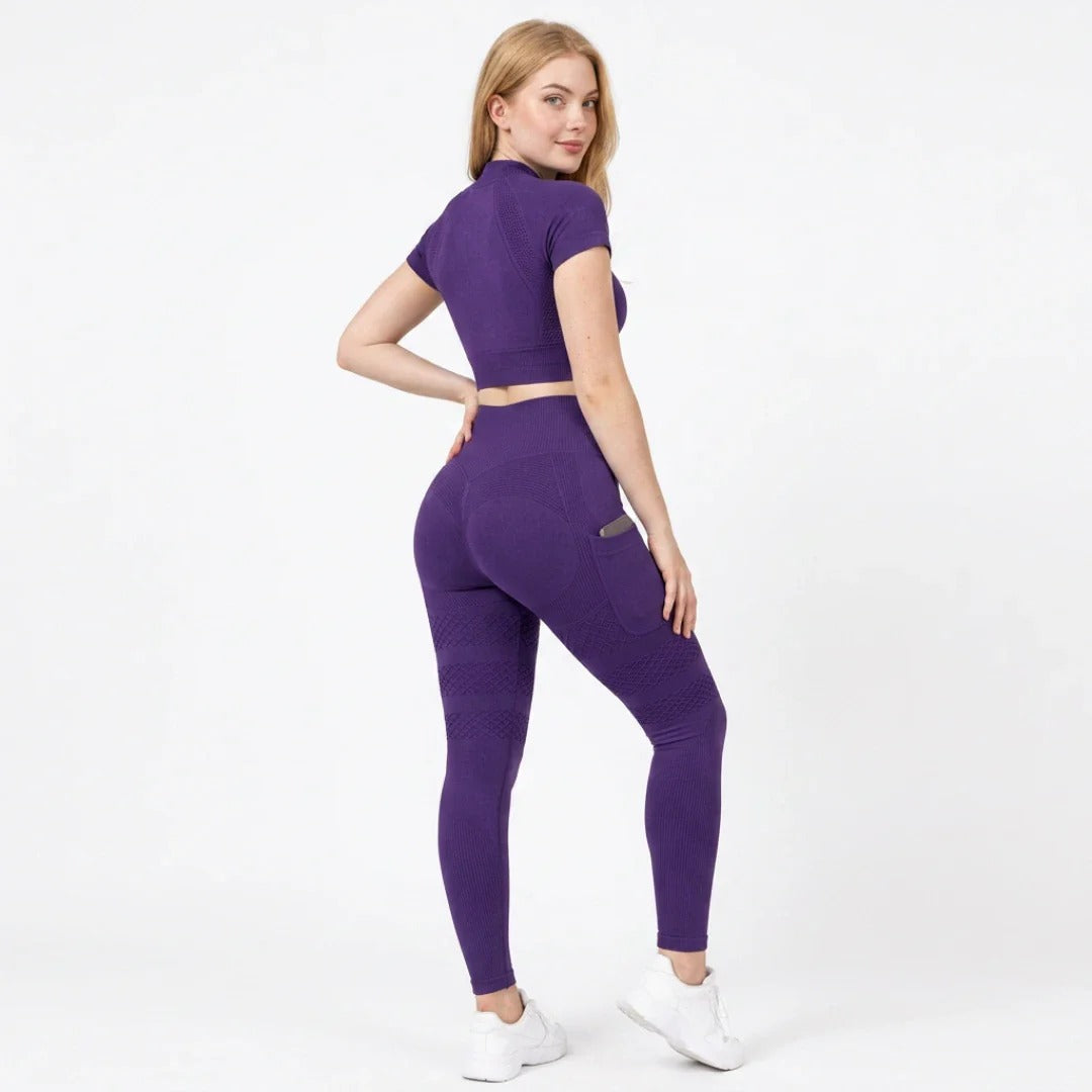 Zurela 3D Compression Leggings - Purple