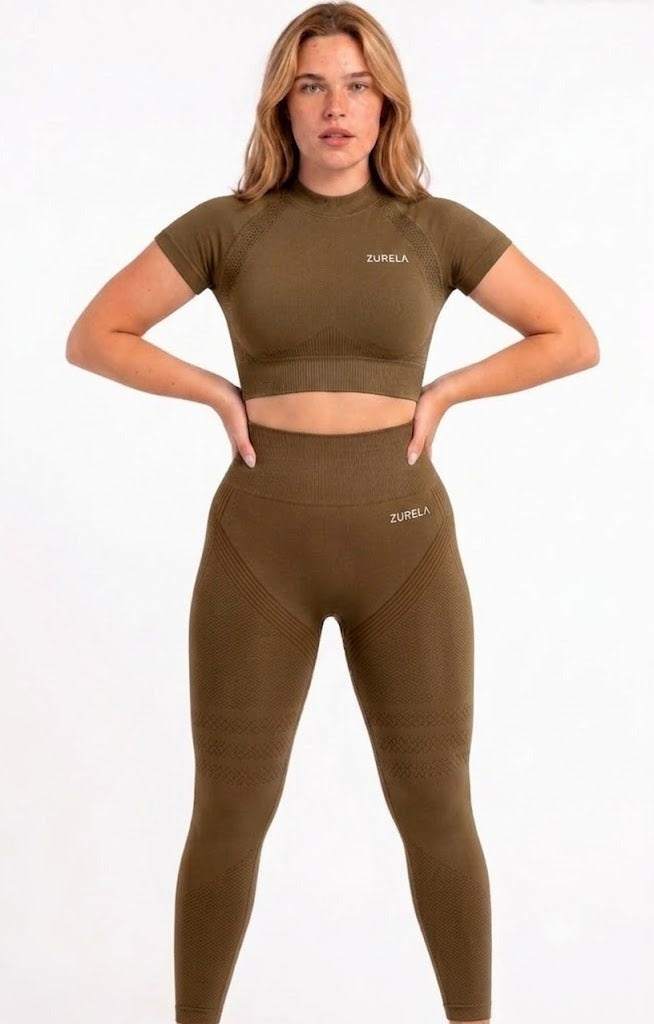 Zurela 3D Compression Leggings - Olive