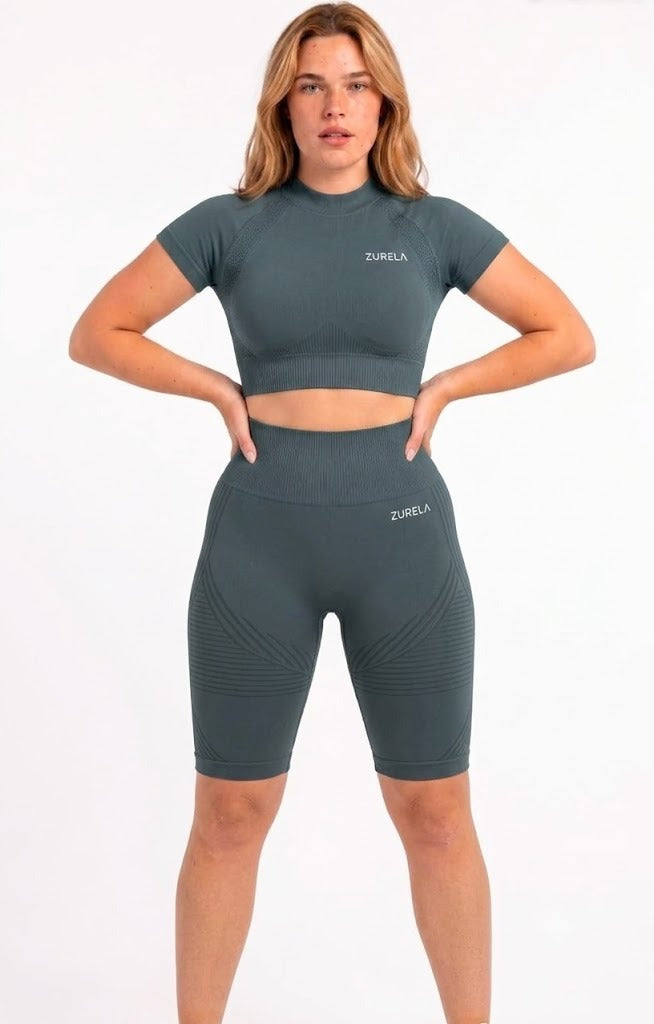 Zurela 3D Compression Biker Shorts - Dark Grey