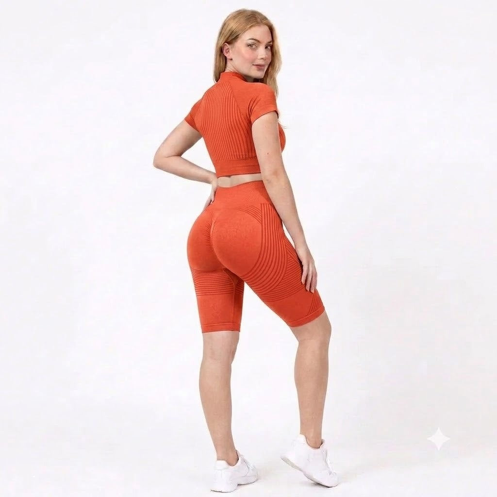 Zurela 3D Compression Biker Shorts - Orange